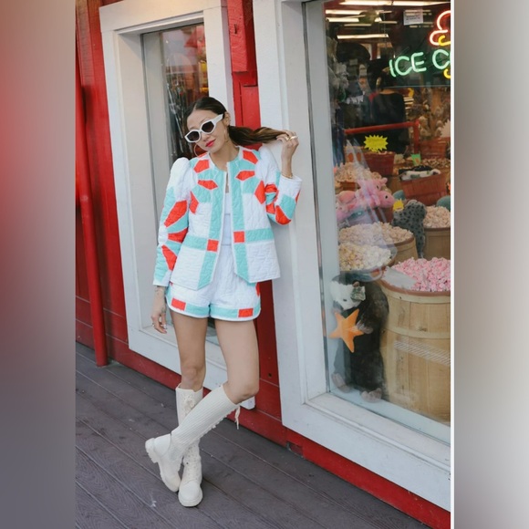$495 MRSP | RHODE - Sabrina Jacket | Quilted Daisy | NWT | S - Picture 1 of 15